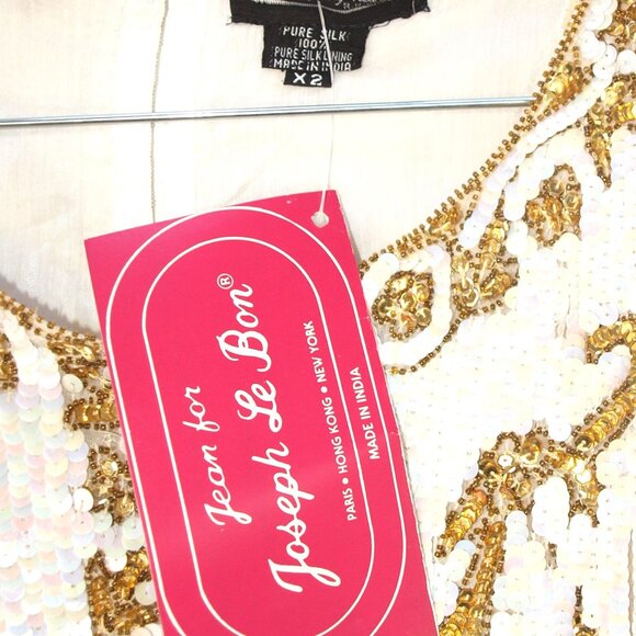 Jean for Joseph le Bon Sequence/Beaded Top NWT – Ivory and Gold - Picture 3 of 6